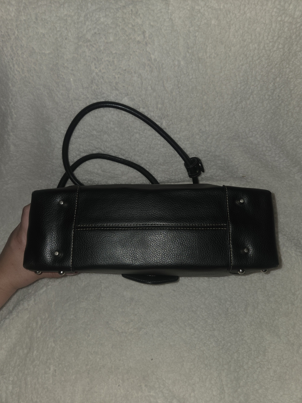 Vintage/Antique Prada Black Leather Satchel with Silver Hook Lock Hardware - Picture 5 of 5